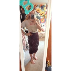 Women's deep purple pencil skirt